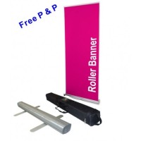 Printed Roller Banner Roll Up/Pull up Exhibition Display Stand Self Adhesive Top Bar 800mm